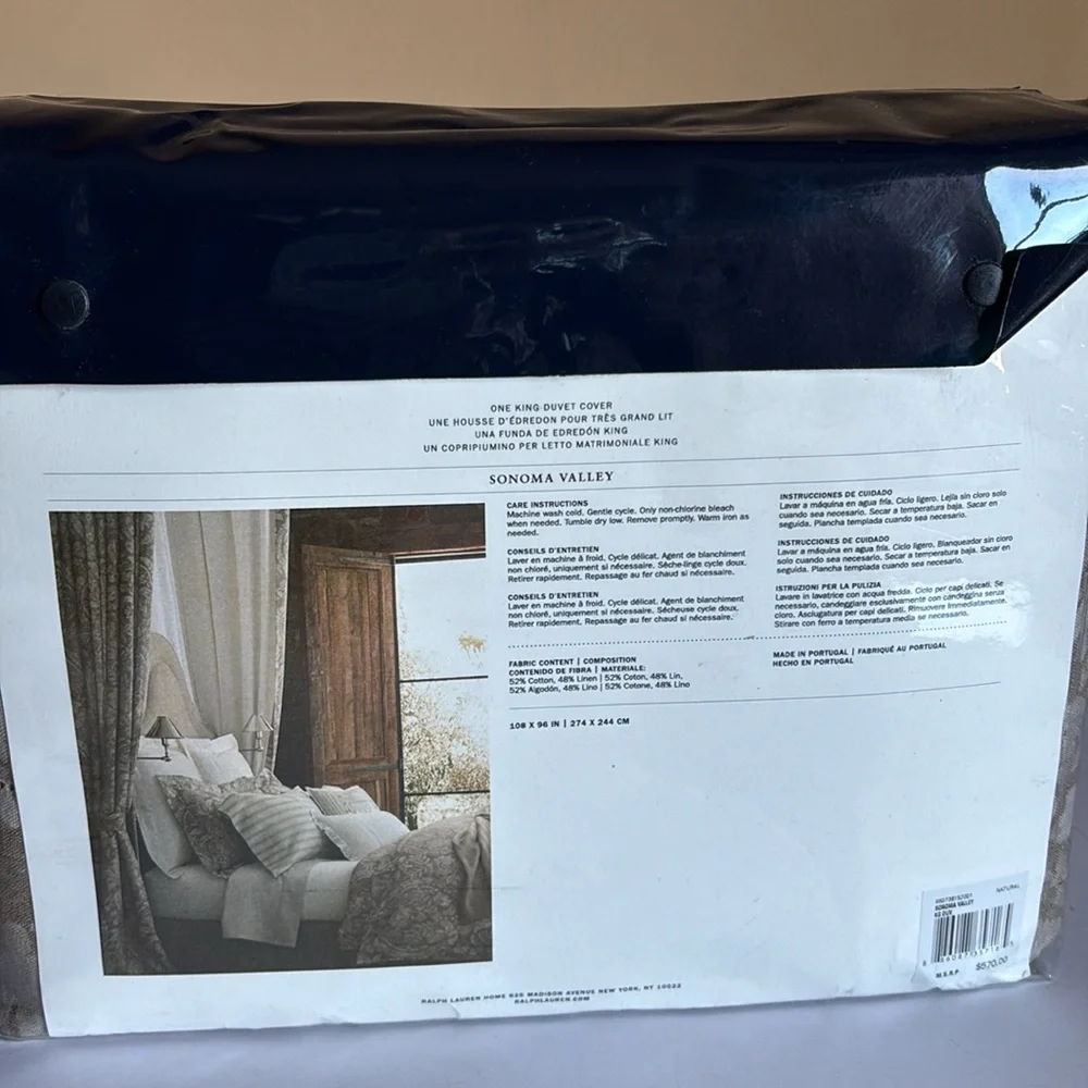 Ralph Lauren Sonoma Valley King Duvet Cover plus 2 king shams/pillow covers